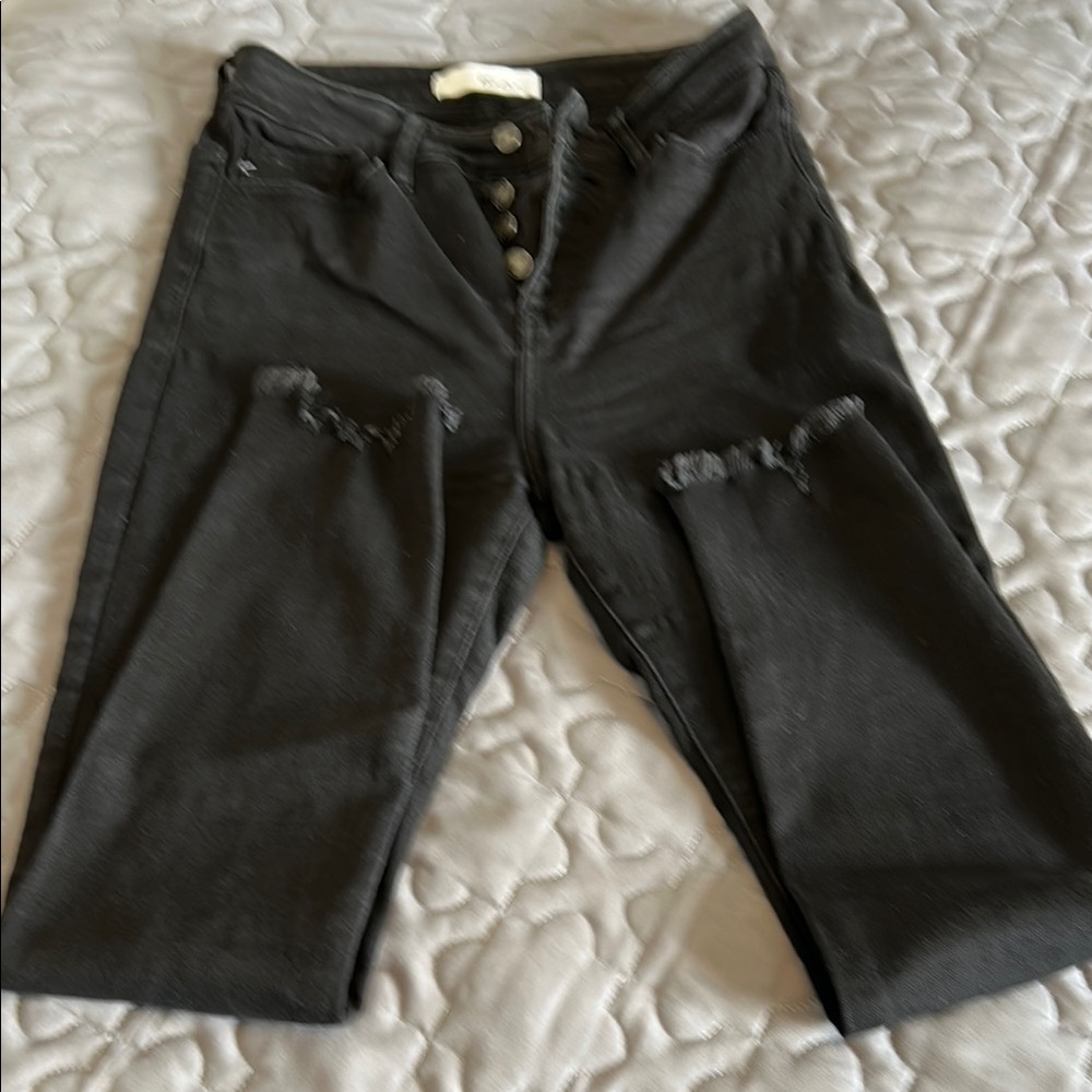 Women's Black Distressed Jeans